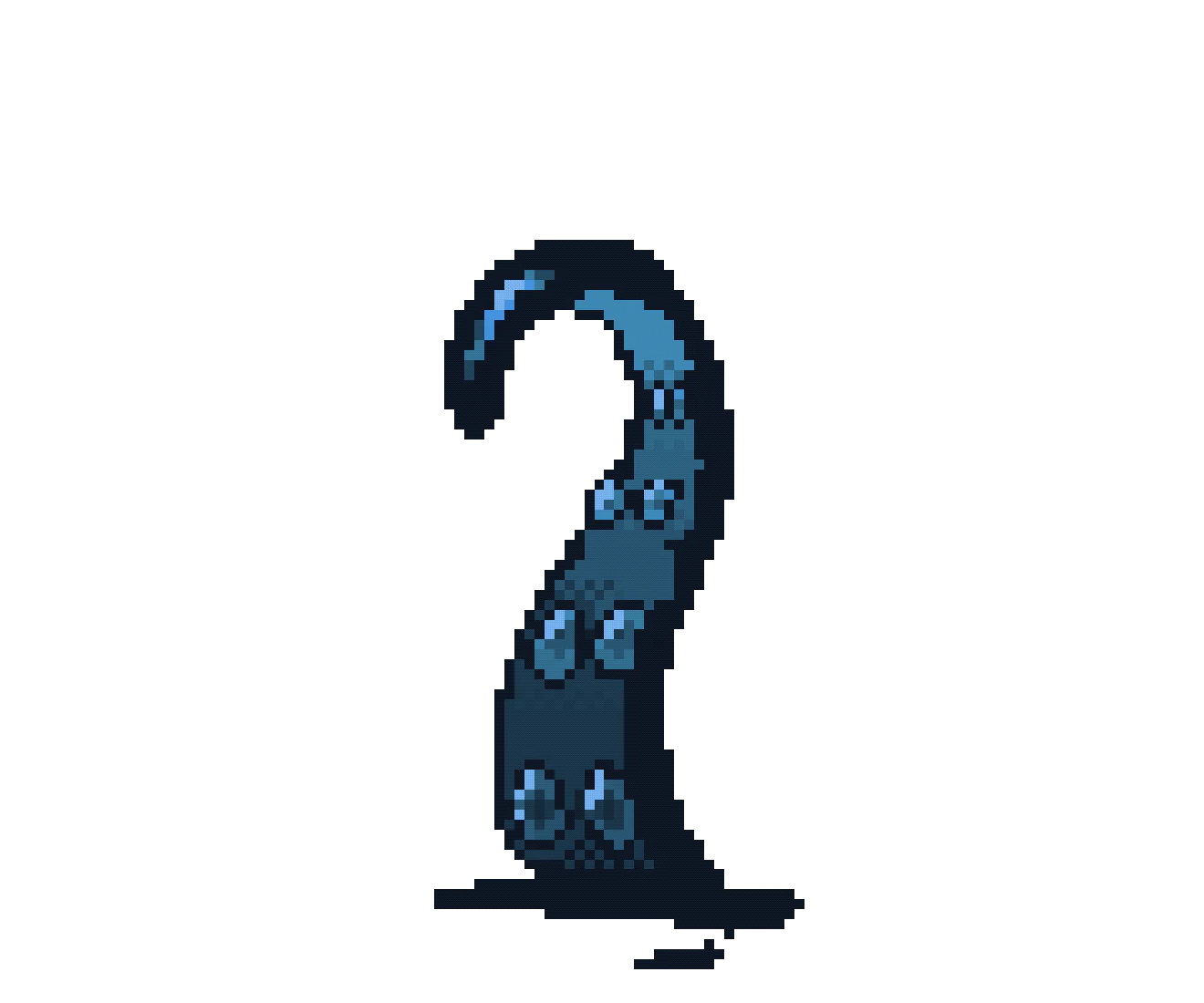 Animated blue tendril enemy sprite from Sanctum of the Evergreen Solitude